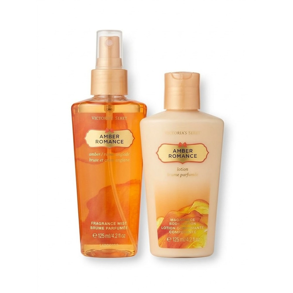 Victorias Secret Amber Romance Fragrance Mist & Body Lotion Set 4.2 oz Vintage